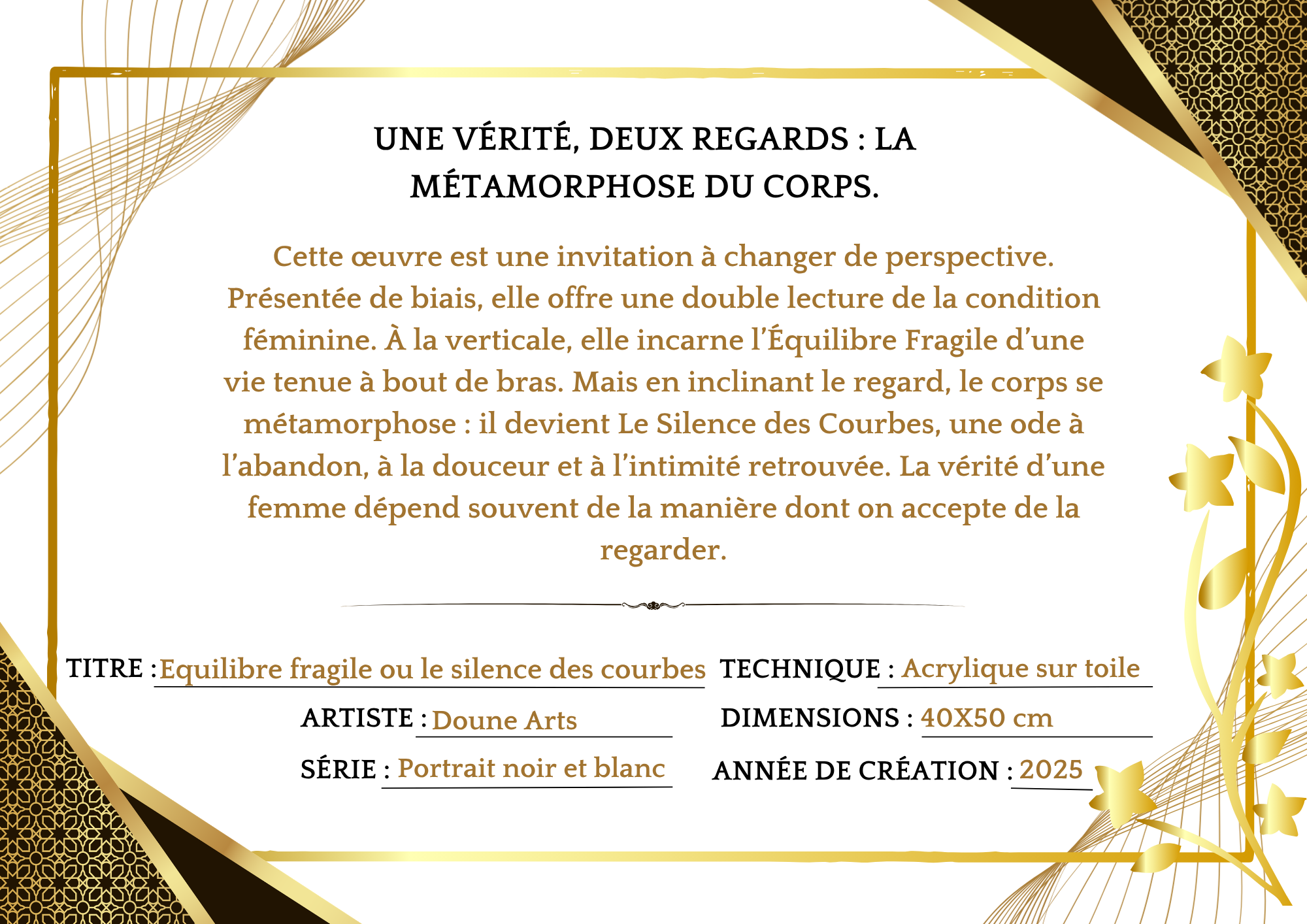 Peinture à double lecture "l'équilibre fragile" et "le Silence des courbes" – Image 9