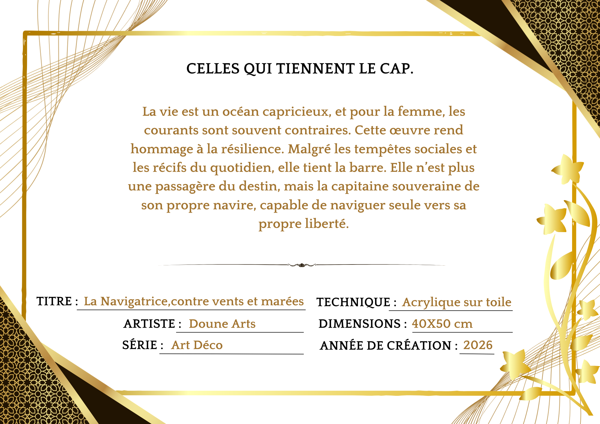 Peinture Art déco "La Navigatrice" – Image 6