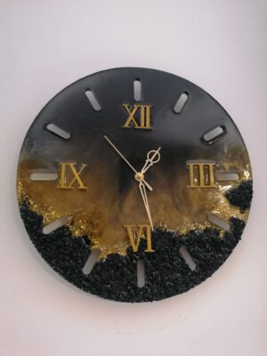 Horloge Epoxy "Terre de feu"