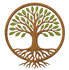 logo avec un arbre , les Ateliers racines créatives