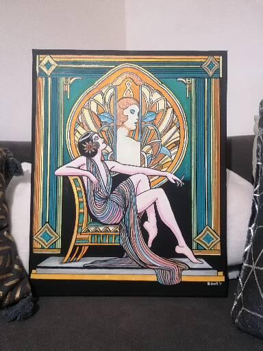 Peinture art déco "Souveraine" – Image 5