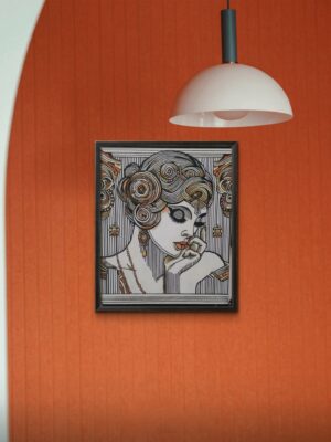 Peinture art déco 'La grâce linéaire"