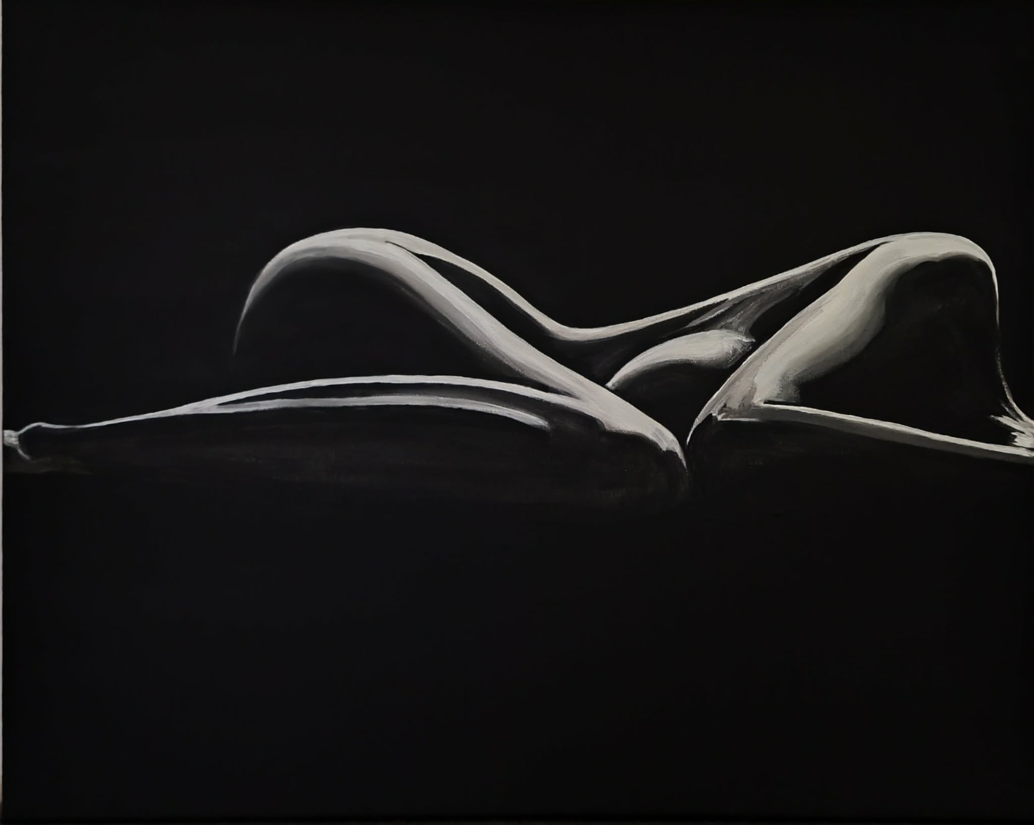 Peinture à double lecture "l'équilibre fragile" et "le Silence des courbes" – Image 2