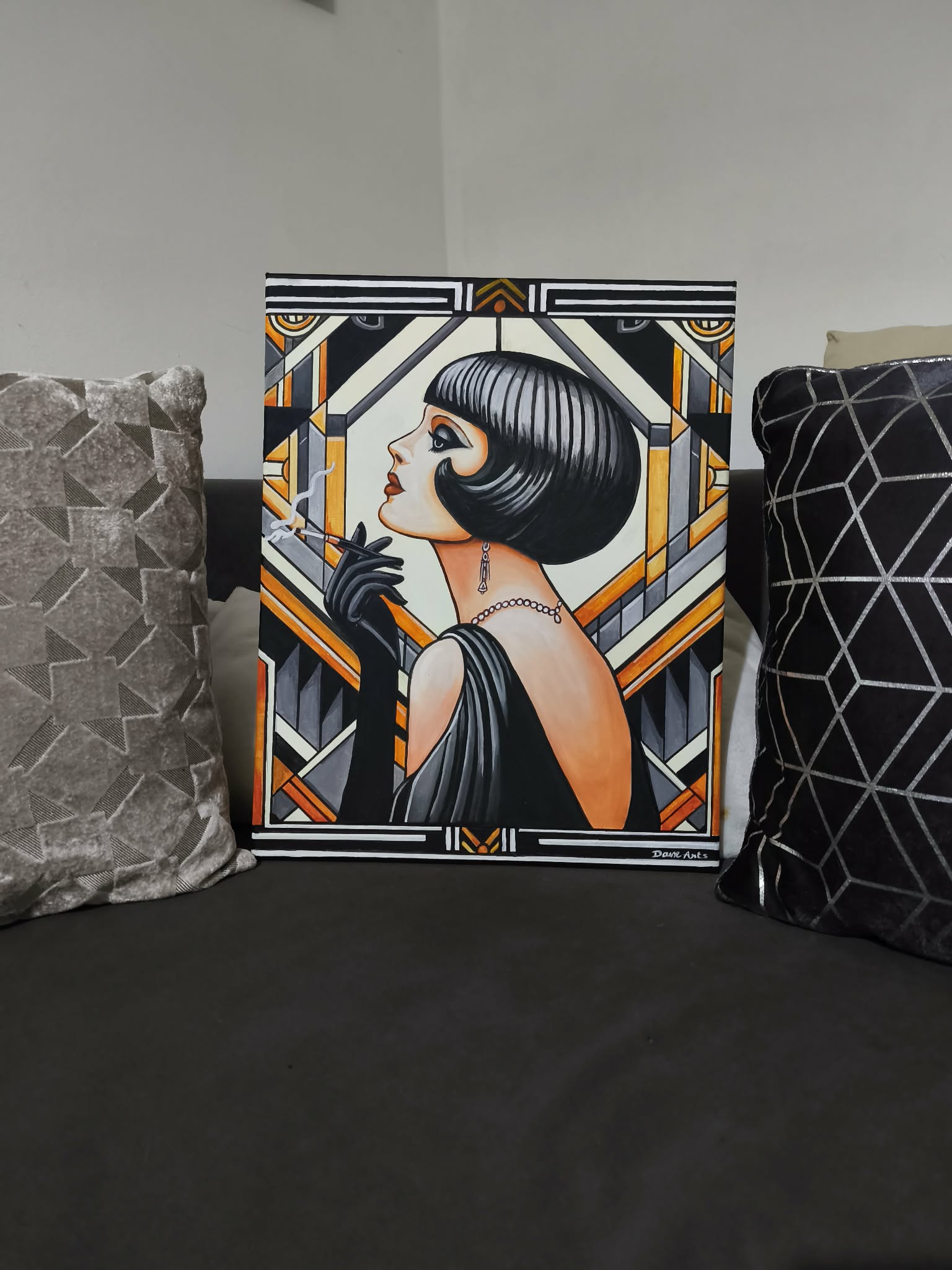 Peinture Art déco "L'héritière de soi-même" (Vendu) – Image 5