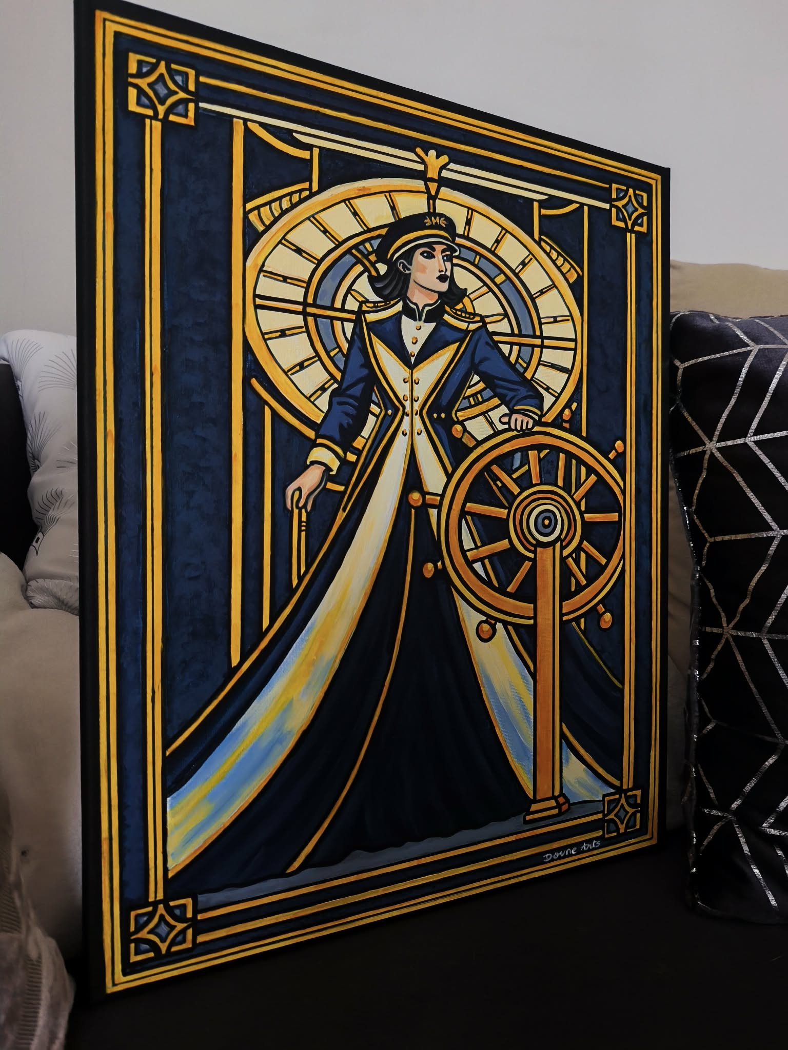 Peinture Art déco "La Navigatrice" – Image 3