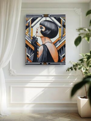 Peinture Art déco "L'héritière de soi-même" (Vendu)