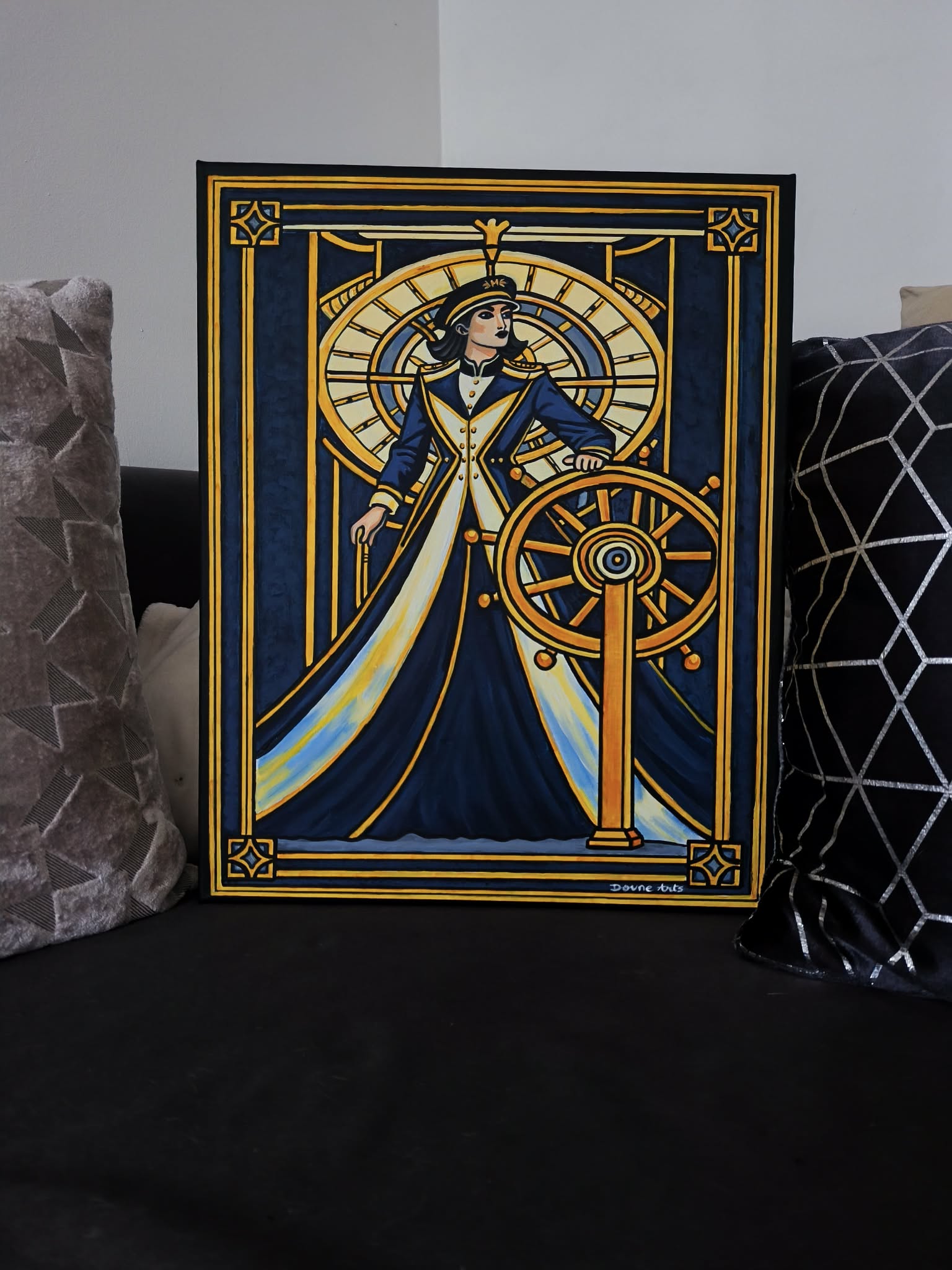 Peinture Art déco "La Navigatrice" – Image 4