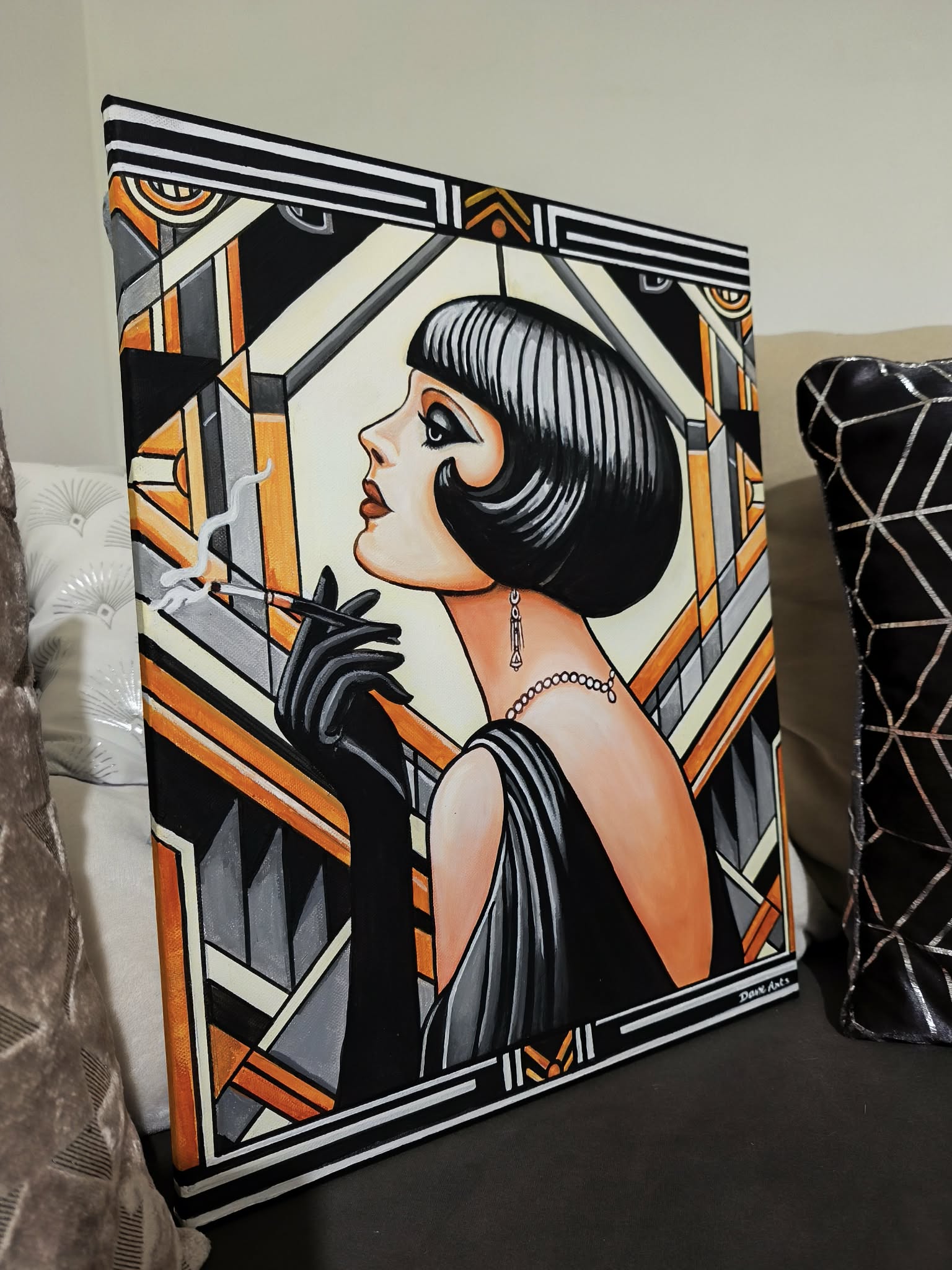 Peinture Art déco "L'héritière de soi-même" (Vendu) – Image 3
