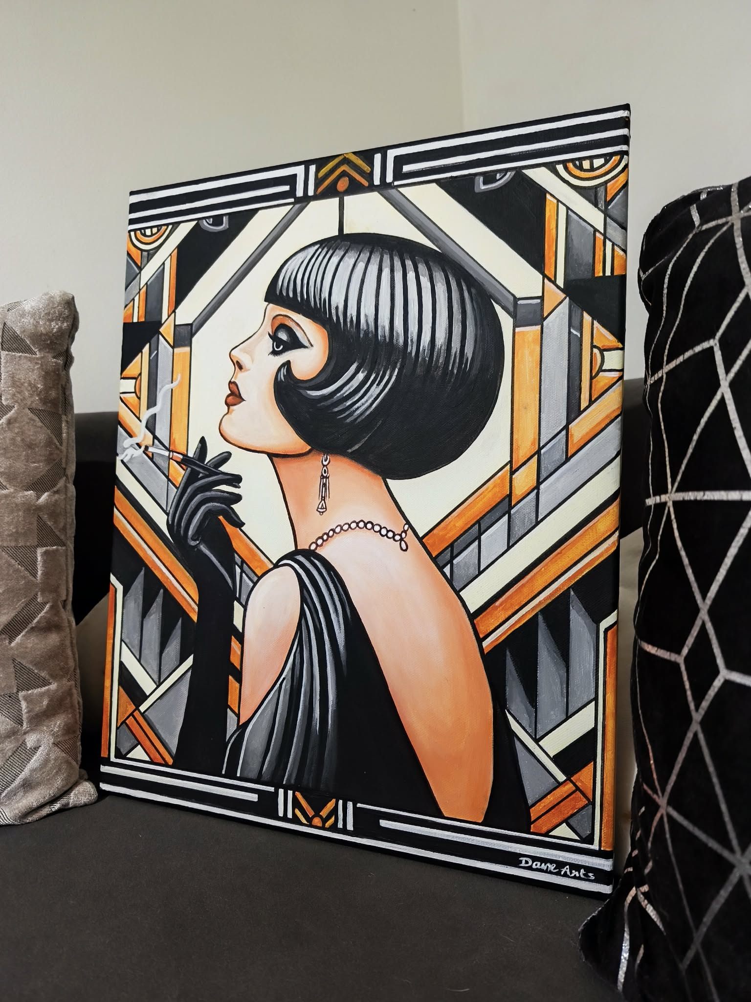 Peinture Art déco "L'héritière de soi-même" (Vendu) – Image 4