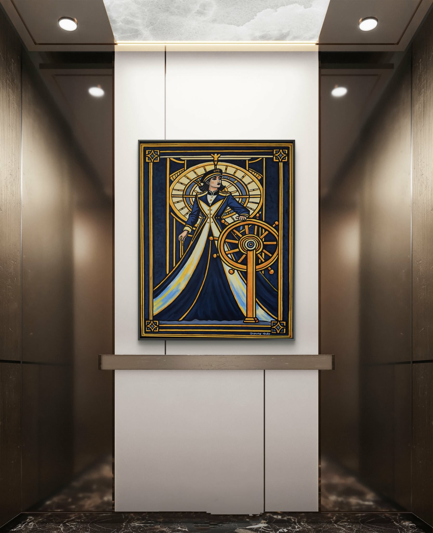 Peinture Art déco "La Navigatrice"