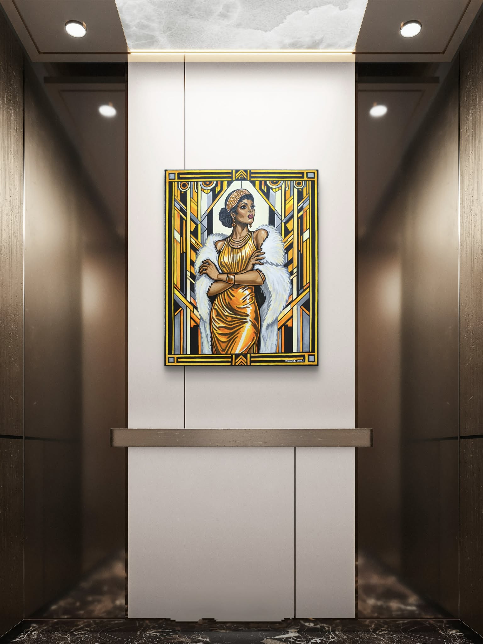 Peinture Art Déco "Libre & Lunineuse"