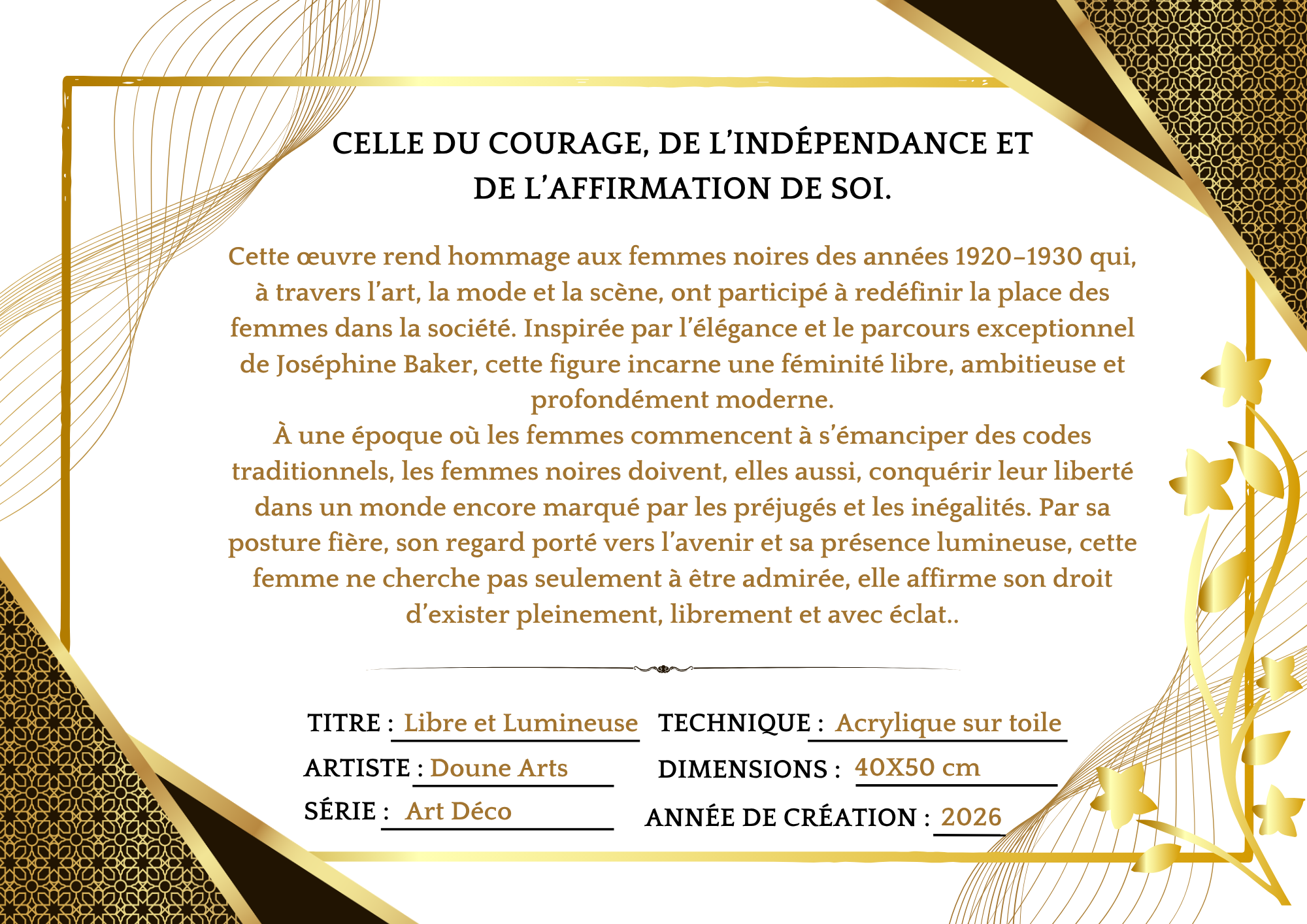 Peinture Art Déco "Libre & Lunineuse" – Image 4